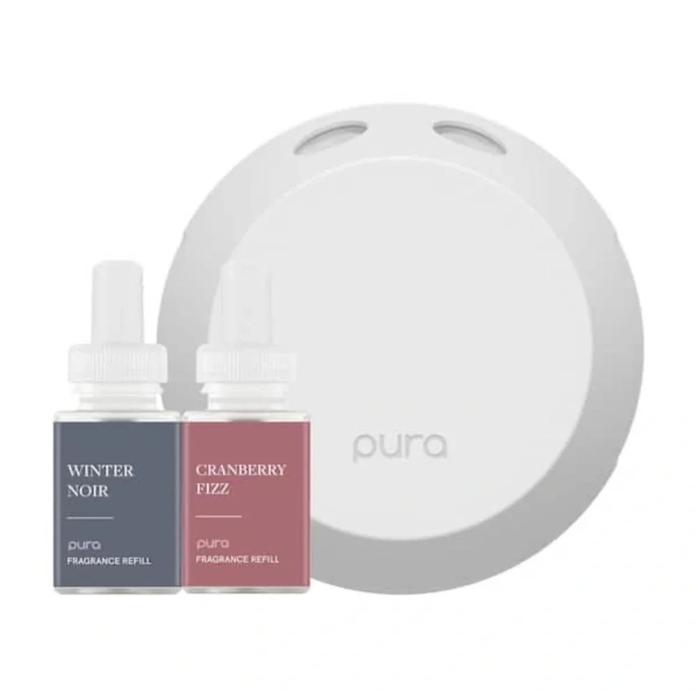PURA 4 Smart Fragrance Diffuser with Cranberry Fizz & Winter Noir Refills NEW